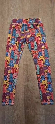 Dedoles Damen Leggings Katzenmuster Bunt Größe M 38 High Waist