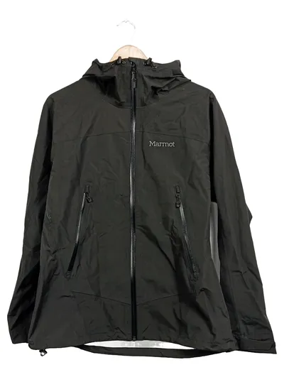 Marmot Herren Outdoorjacke Regenjacke Schwarz Gr. L Kapuze