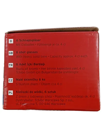 Tchibo 6 Schnapsgläser Shot Glasses mit Eisboden 4 cl Transparent Glas