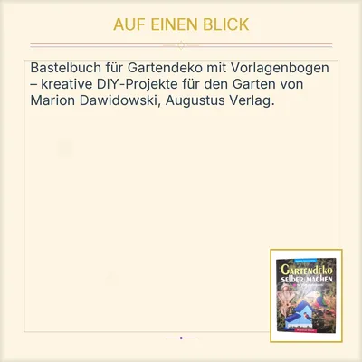 Gartendeko selber machen Marion Dawidowski Augustus Verlag Bastelbuch