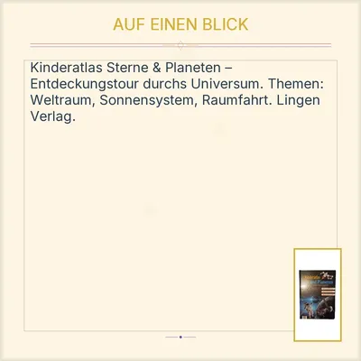 Kinderatlas Sterne und Planeten Lingen Verlag Sachbuch Kinder Universum