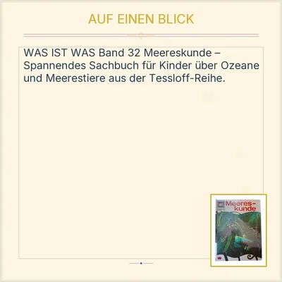 WAS IST WAS Meereskunde Band 32 Sachbuch für Kinder Tessloff Hardcover