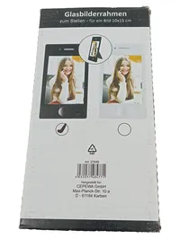 CEPEWA Glasbilderrahmen Smartphone Design Schwarz 10x15 cm Fotorahmen 2