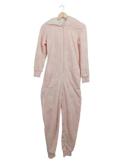 Hunkemöller Damen Einteiler Onesie Schlafanzug Rosa Gr. 34, XS Herzmuster