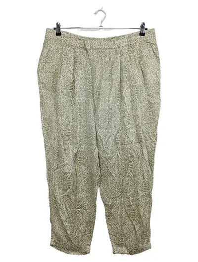 Marc Aurel Damen Stoffhose Gr. 42 Beige Ethno Muster Viskose