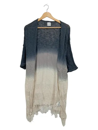 CULTURE Damen Strickjacke Cardigan Ombre Farbverlauf Fransen Gr. L/XL Boho
