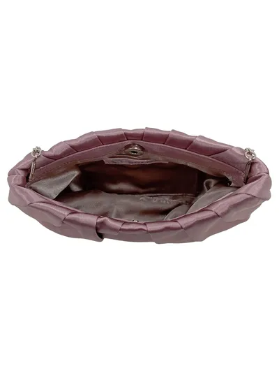 Bolma Abendtasche Clutch Rosa Satin-Optik Kette Elegant Damen