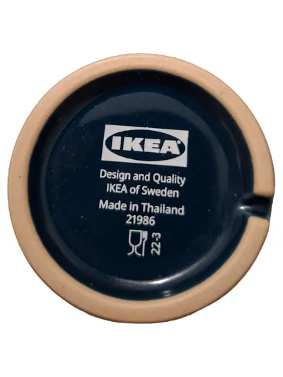 IKEA Kaffeebecher Tasse Keramik Blau 300ml Basic