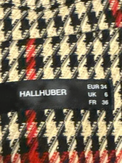 Hallhuber Damen Blazer Gr. 34 XS Hahnentritt kariert Tweed Doublebreast 6