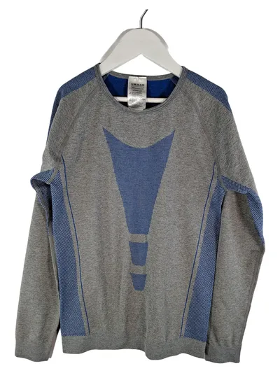 Crivit Funktionsshirt Langarm Kinder Gr. 158/164 Grau Blau Sport