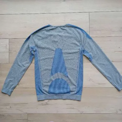 Crivit Funktionsshirt Langarm Kinder Gr. 158/164 Grau Blau Sport