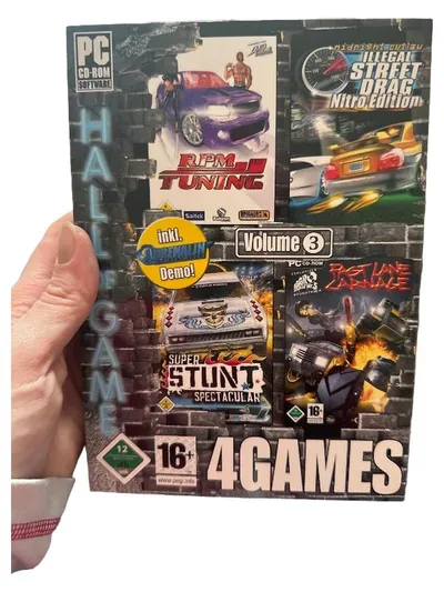 4Games Volume 3 PC CD-ROM Rennspiele Sammlung RPM Tuning Street Drag Stunt