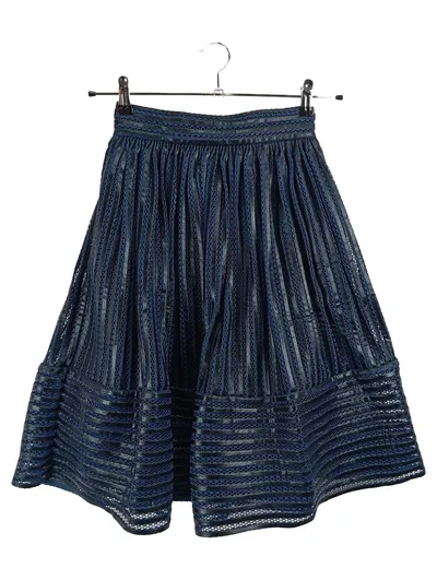 Maje A-Linienrock Damen Gr. 30 Blau Spitze Midi Elegant