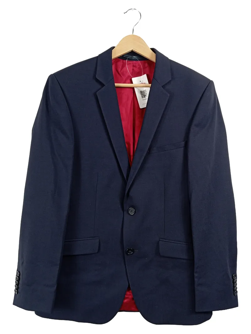 FELIX W. Herren Sakko Anzug Jackett Blau Gr. 46/S Business 1