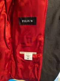 FELIX W. Herren Sakko Anzug Jackett Blau Gr. 46/S Business 2