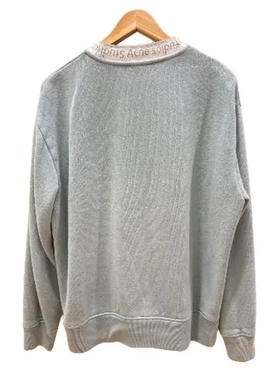 Acne Studios Pullover Sweatshirt mit Logo-Kragen Damen Türkis Gr. 34, XS