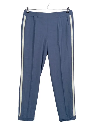 Milano Italy Damen Anzughose Blau Seitenstreifen Gr. 40 Elegant