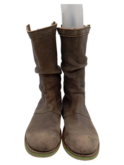 Bikkembergs Damen Leder Stiefel Slouch Boot Gr. 41 Braun Casual