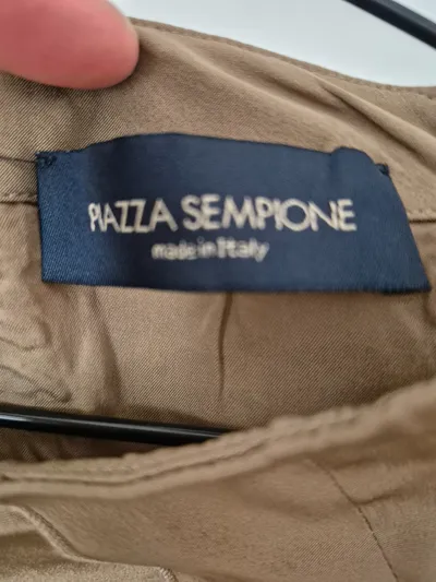 Piazza Sempione Damen Faltenrock Gr. 42 Beige Seide-Mix Elegant Business