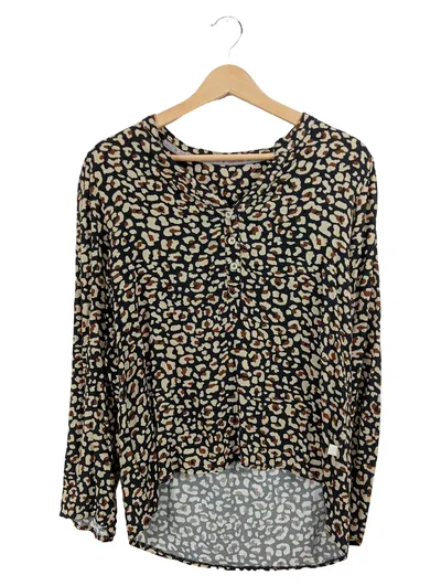 Heimatliebe Damen Langarmshirt Leo-Muster Mehrfarbig Gr. 38 M Viskose