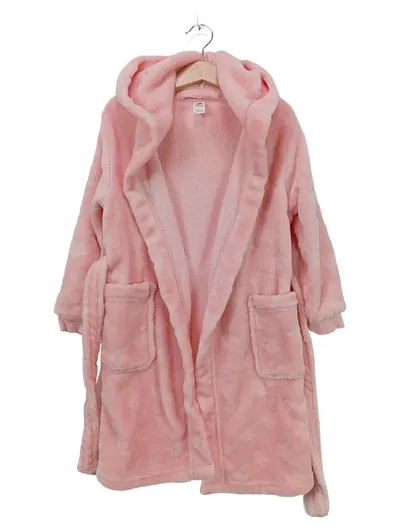 Palomino Kinder Bademantel Rosa Gr. 110/116 Fleece Kapuze Mädchen