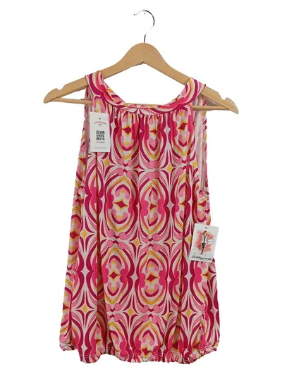 Lieblingsteile Damen Top Shirt Retro Muster Pink Gr. L ärmellos