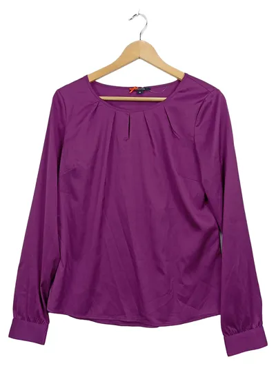 Comma Damen Bluse Gr. 36/S Lila Langarm Elegant Büro