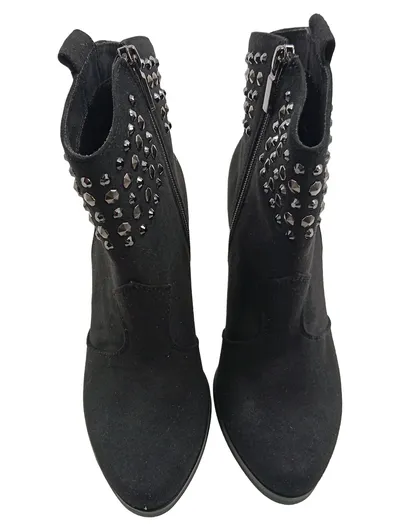 ESTRADA Damen Stiefeletten Schwarz Gr. 35 Nieten High Heels Glamourös