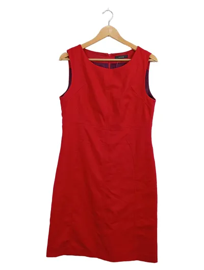 Comma Damen Etuikleid Businesskleid Rot Gr. 40 L Ärmellos Midikleid