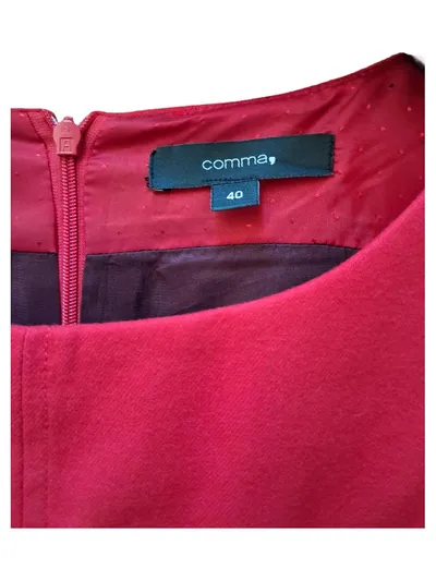Comma Damen Etuikleid Businesskleid Rot Gr. 40 L Ärmellos Midikleid