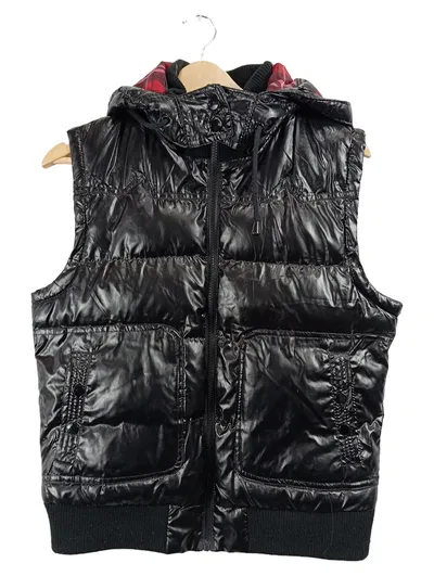 Be Cool Damen Steppweste Schwarz Gr. 42, XL mit Kapuze Casual