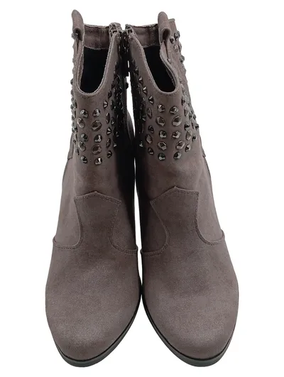 ESTRADA Damen Stiefeletten Grau Nieten Absatzschuhe Gr. 38