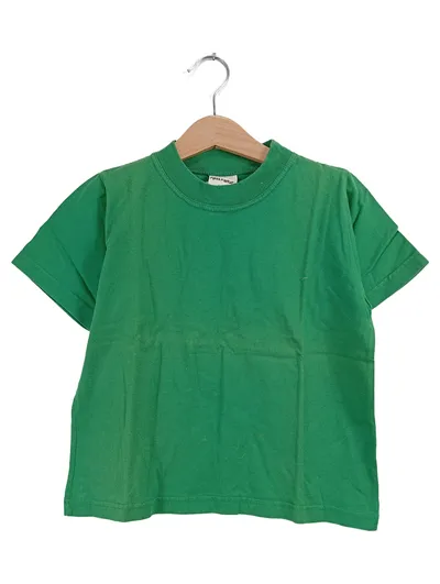 hessnatur Kinder T-Shirt Gr. 104 Grün 100% Baumwolle Basic Kurzarm