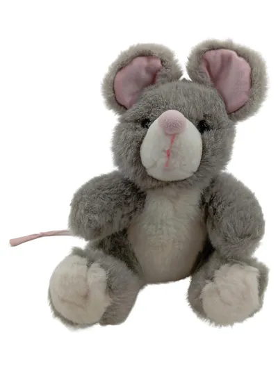 Plüschtier Maus Kuscheltier Stofftier grau weich 20cm Geschenk