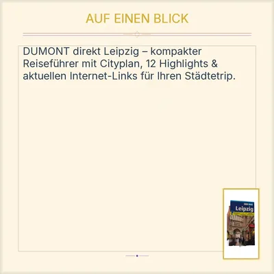 DUMONT direkt Leipzig Reiseführer mit Cityplan 12 Highlights Städtetrip