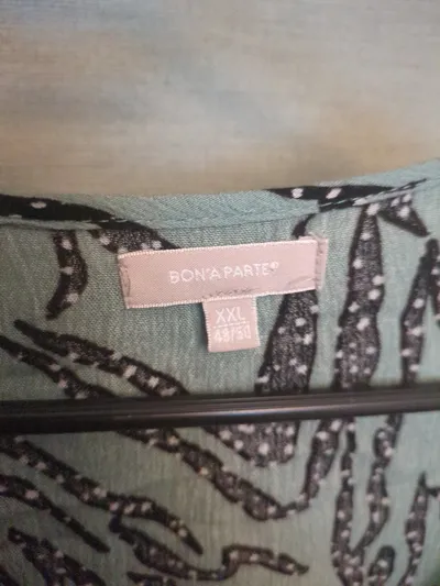BON'A PARTE Blusenkleid Damen XXL Grün Animal-Print Viskose Tunika