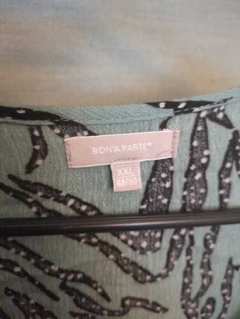 BON'A PARTE Blusenkleid Damen XXL Grün Animal-Print Viskose Tunika 2