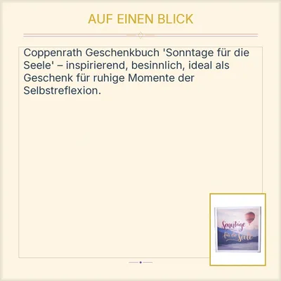 Sonntage für die Seele Coppenrath Buch Spiritualität Geschenkbuch