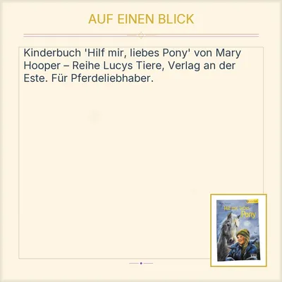 Hilf mir, liebes Pony - Mary Hooper | Kinderbuch Lucys Tiere Pferd