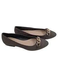 Estradà Damen Ballerinas Grau Wildleder Goldkette Gr. 39 Elegant 1