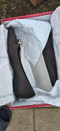 Estradà Damen Ballerinas Grau Wildleder Goldkette Gr. 39 Elegant 6
