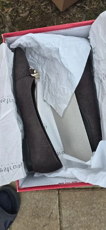 Estradà Damen Ballerinas Grau Wildleder Goldkette Gr. 39 Elegant 6