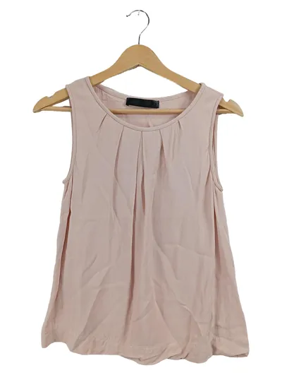 Hallhuber Damen Top Bluse Gr. 34 XS Rosa Ärmellos Viskose