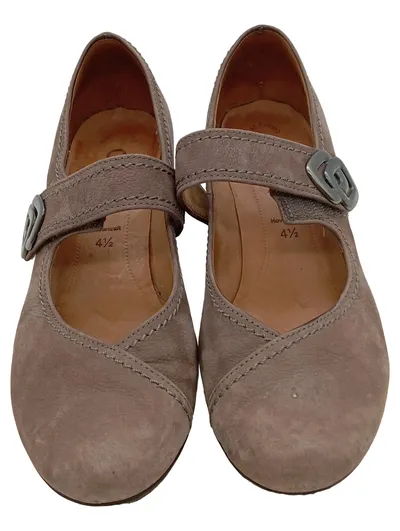 Gabor Damen Mary Jane Pumps Ballerinas Gr. 37.5 Beige Wildleder Absatz