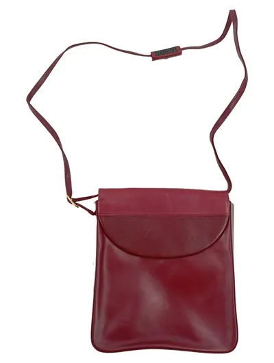 Bally Damen Umhängetasche Leder Rot Bordeauxrot Klassisch Vintage