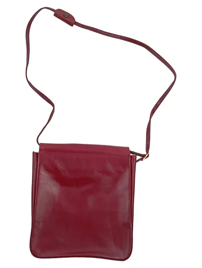 Bally Damen Umhängetasche Leder Rot Bordeauxrot Klassisch Vintage