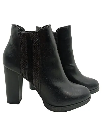 Obsel Damen Stiefeletten Schwarz Gr. 39 Absatz 11 cm Elegant