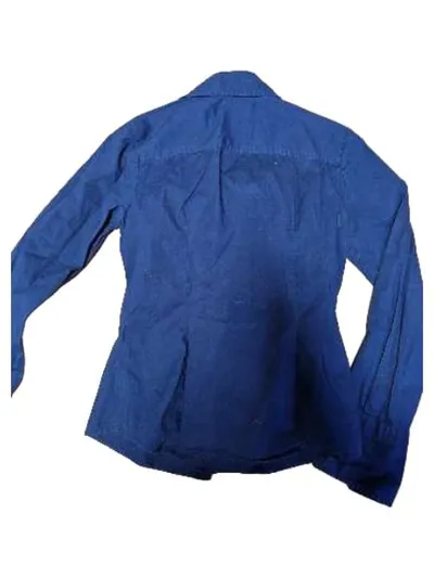 Sisley Damen Bluse Hemd Gr. 36 S Blau Langarm Business Baumwolle