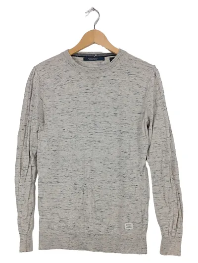 Scotch & Soda Herren Pullover Gr. S Grau Meliert Baumwolle Langarm