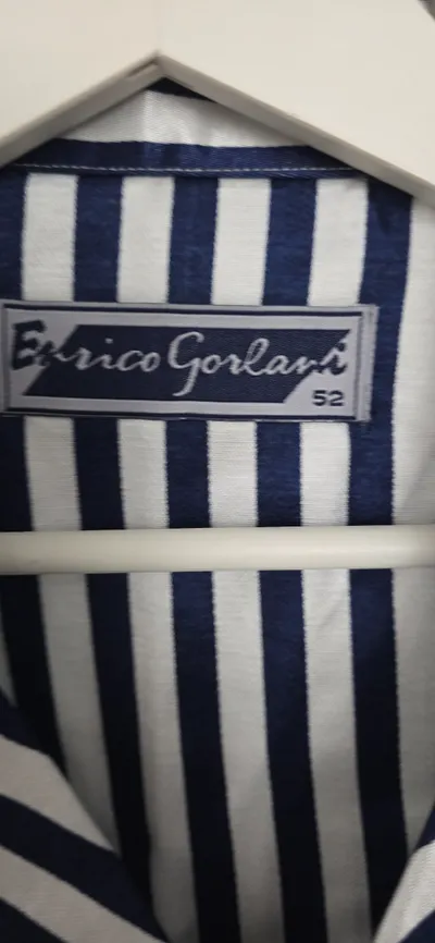 Enrico Gorlani Herren Pyjama Set Schlafanzug Gr. 52 Blau Weiß Gestreift
